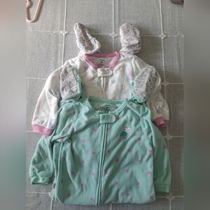 Carter’s Toddler Girls 2T Fleece Footed Pajamas – Lot of 2